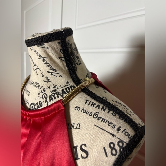 Eliza J red cocktail dress w/gold chain halter - Picture 8 of 8